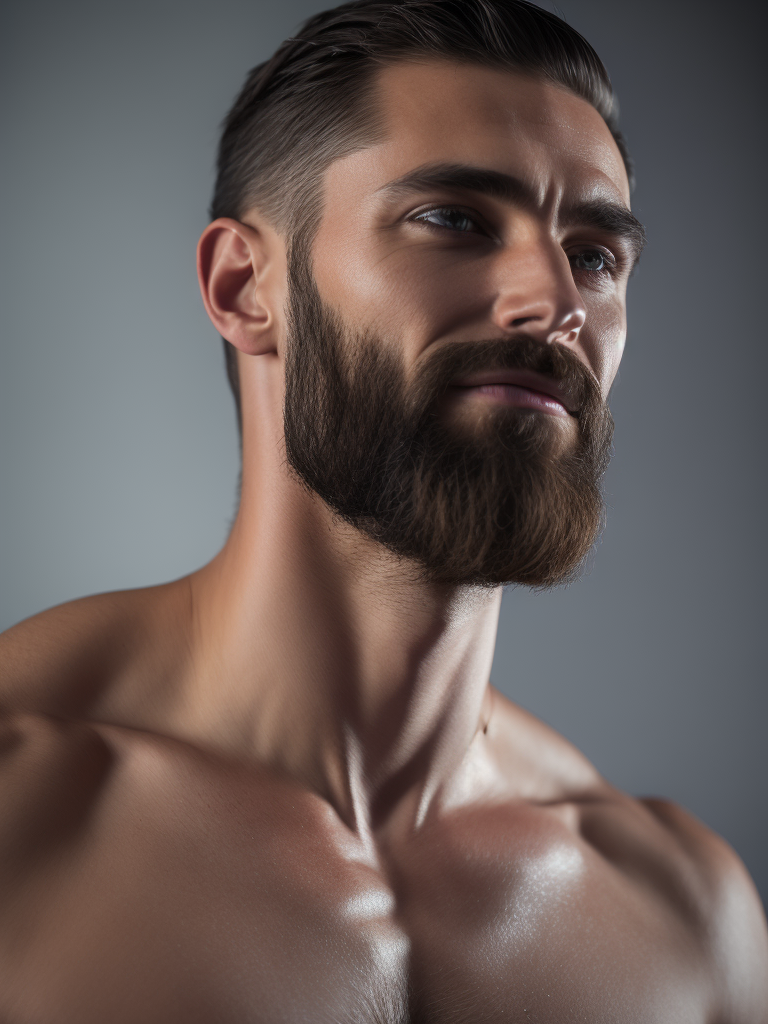portrait of a muscular bearded man, sharped, detailed