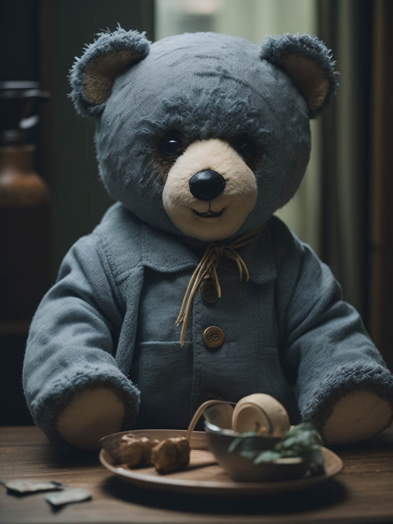 мягкая игрушка милый медведь старый сшитый из лоскутов ткани