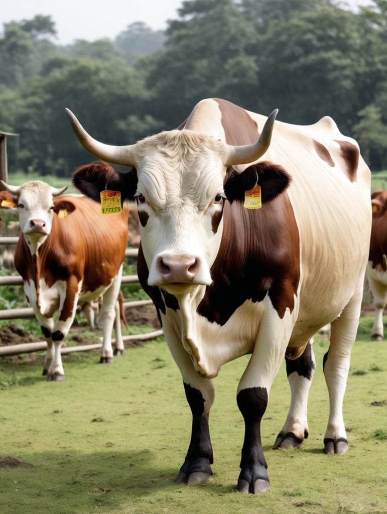 Th cow So big and body is perfect at farm