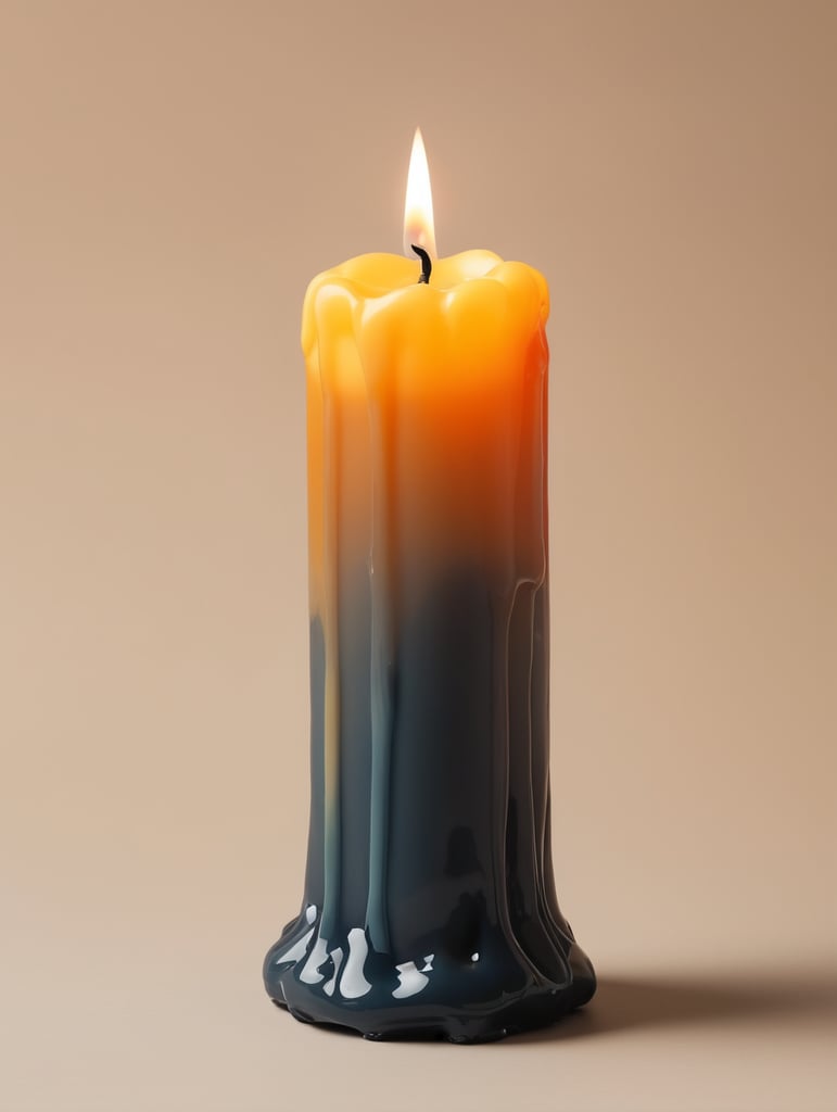 lilin meleleh terakhir yang menyala terang