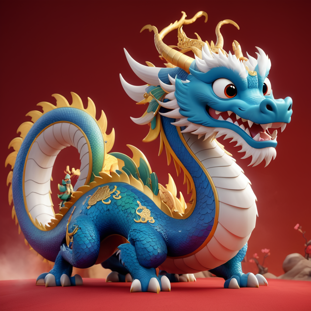 3d render of lunar Dragon, chinese, lunar year