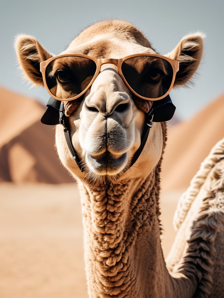 Camel wearing sunglasses