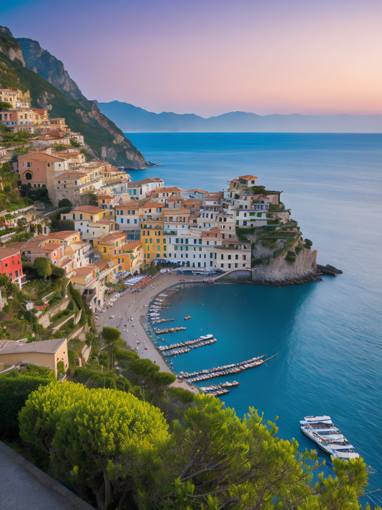 amalfi coast, Vibrant colors, High detail,