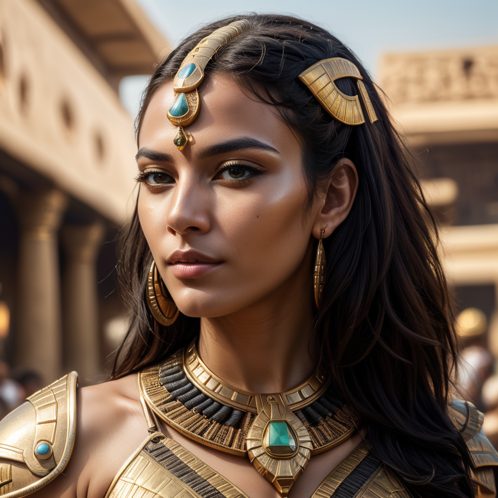 woman egypt pharaoh from the future cyber punk