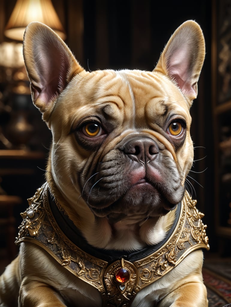 short haired beige french bulldog