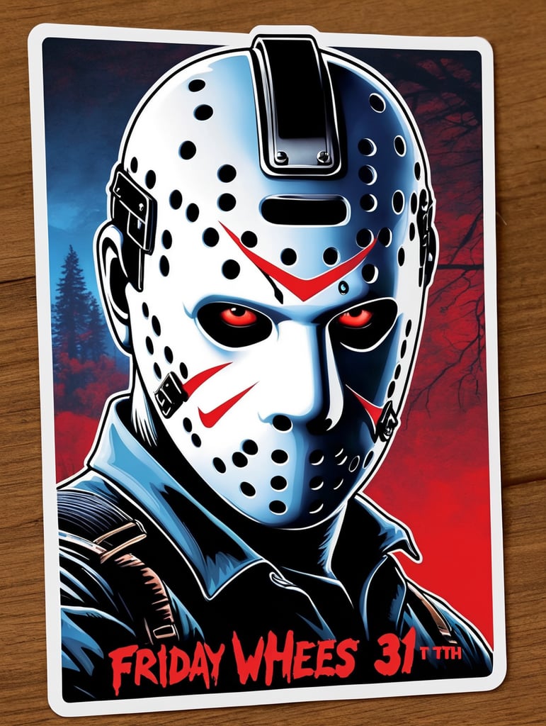 Jason Vorhees Friday The 13th horror movie sticker