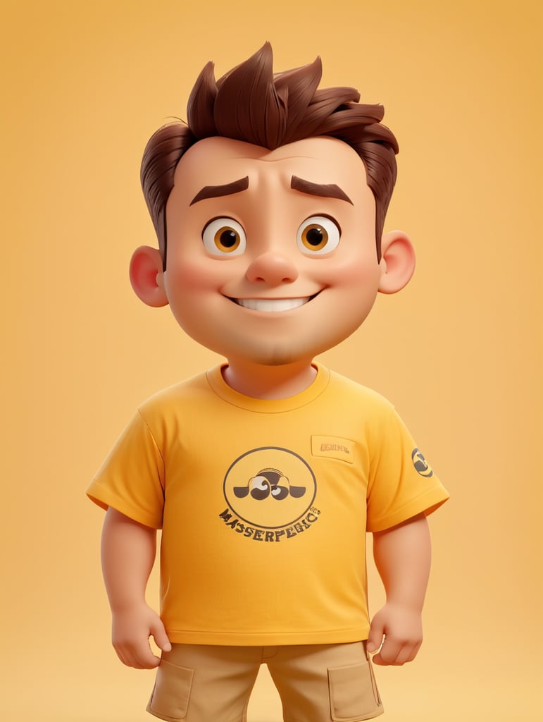 yellow t-shirt, isolated on yellow background