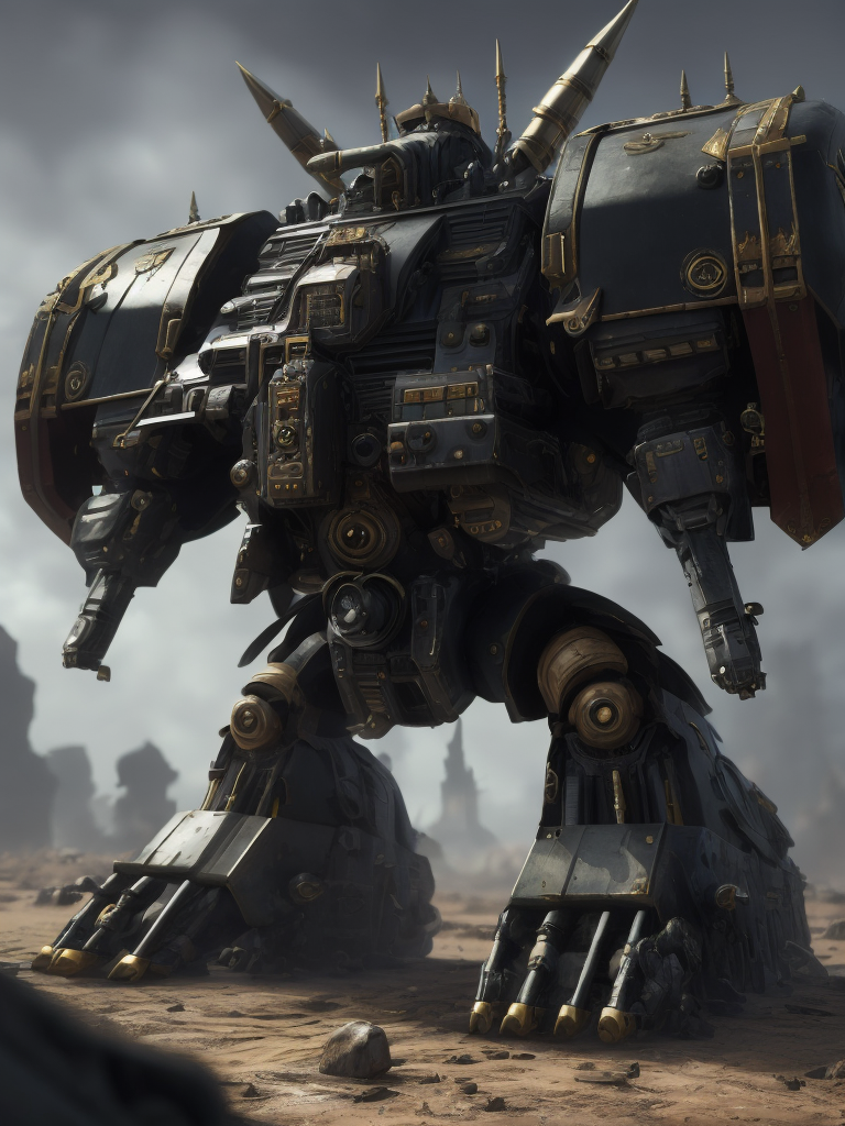 warhammer 40k Dreadnoughts, warhammer 40000, gothic theme, photorealistic, raytracing, Unreal Engine, Cinematic, Ultra Wide Angle, Depth of Field, hyper detailed, crazy details, intricate details, Cinematic
