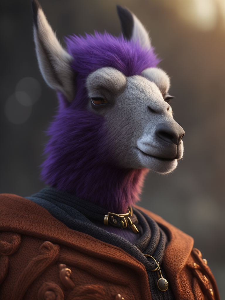 Knitted violet lama