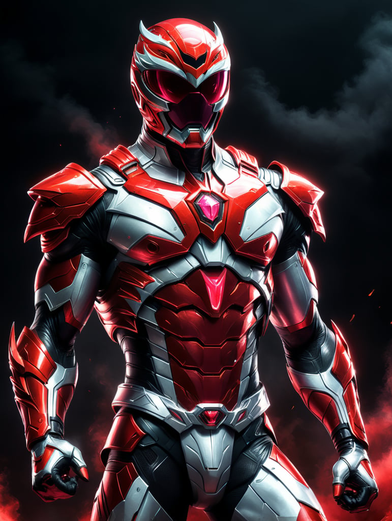 Premium Free Ai Images Fiery Ruby Ranger In Action