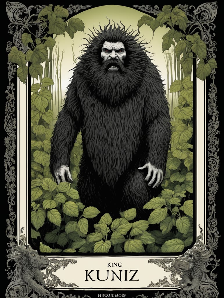 folk horror king monster hirsute kudzu tarot card