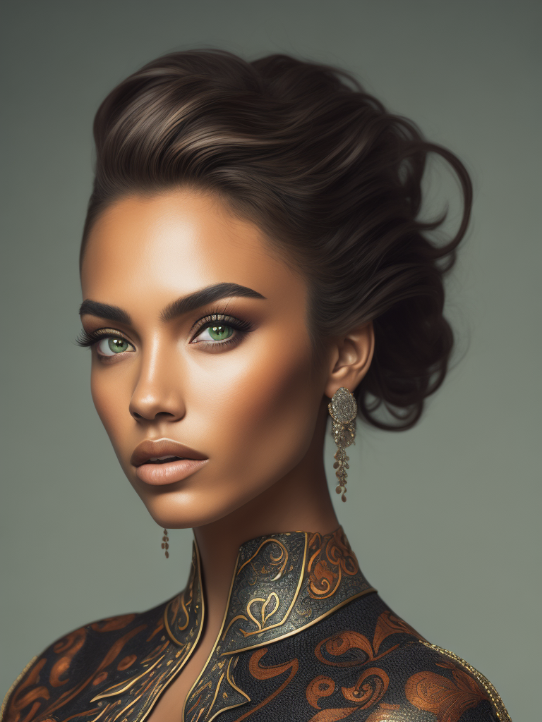 Premium Free ai Images | Captivating Supermodel: A Green-Eyed Enigma
