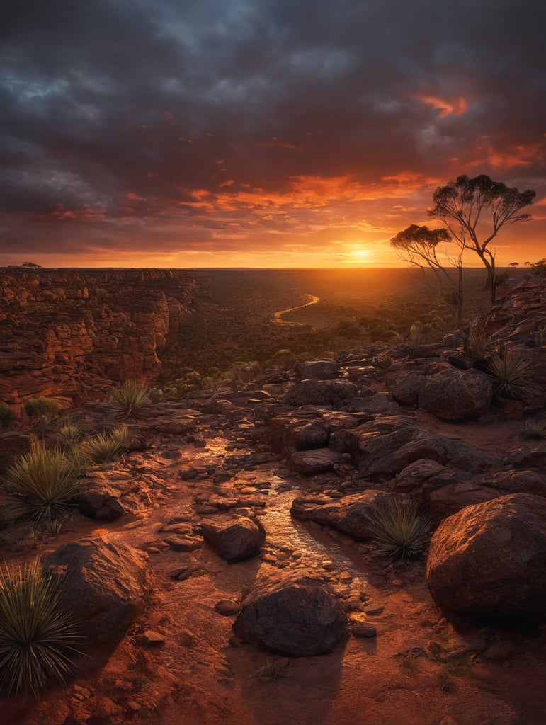 australian outback sunset