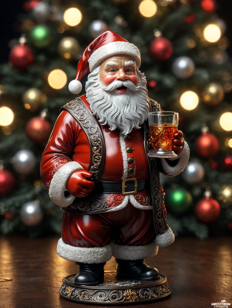 santa claus small glass glass figure, christmas toy for the christmas tree