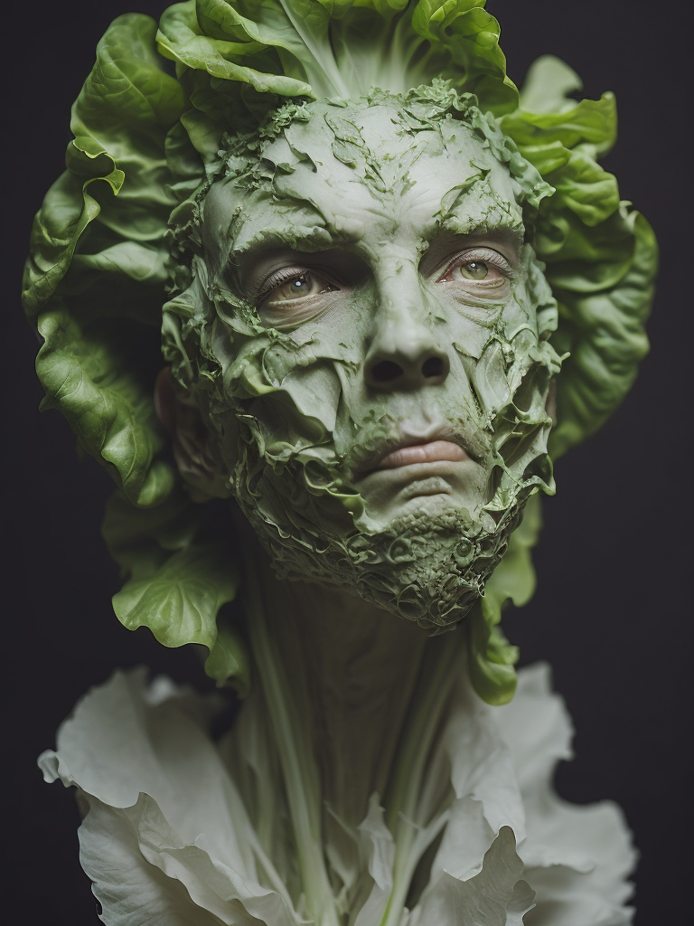 The anatomy of a head of lettuce, an ultrafine detailed painting by james jean, behance contest winner, vanitas, angular, altermodern
