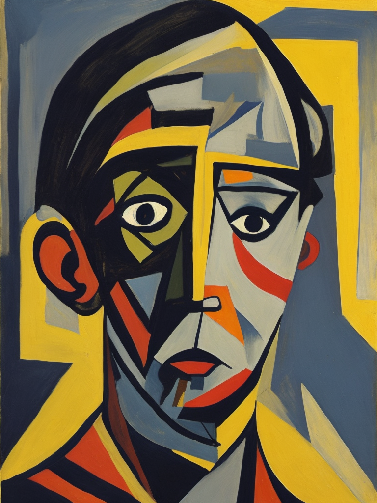 self-portrait pf Pablo Picasso, Cubism
