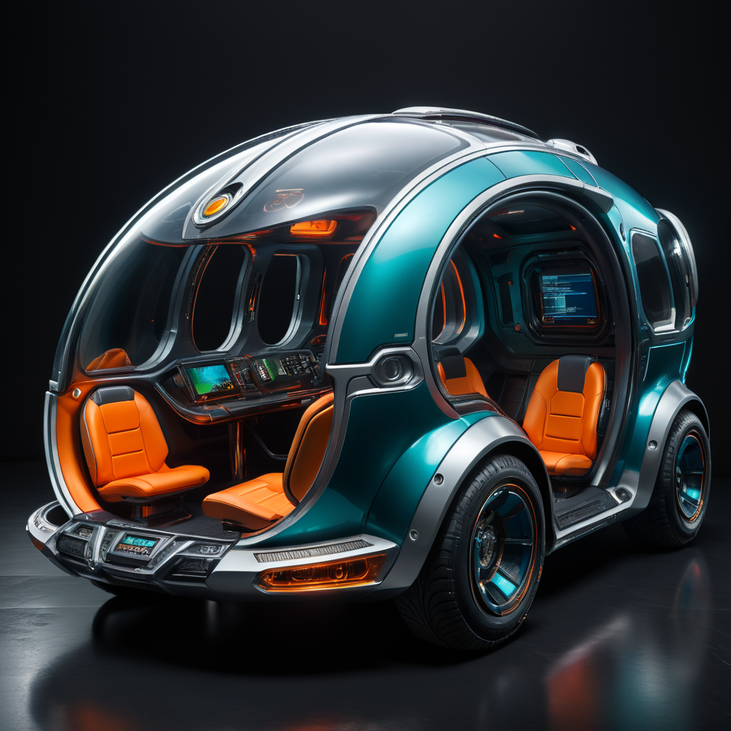 futuristic sci-fi pod car, Flat Design, Product-View, editorial photography, transparent, product photography, natural lighting, natural daytime lighting, zbrush, isolated, dark background