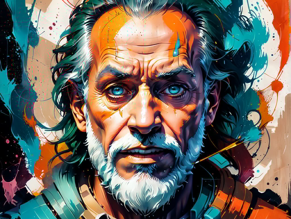 This artwork of the Santa Clause by George Wilson is an eye-catching poster-style drawing and illustration representing the iconic pulp style.