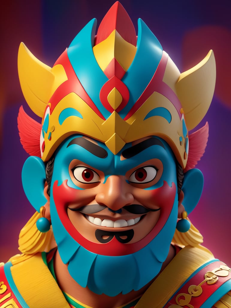 Portrait of a masked mexican wrestler, Vivid saturated colors, Contrast color, studio photo, professional photo, Rich colors, Detailed image, use dark theme, in a style of super hero that is called Captain Oneinfinite