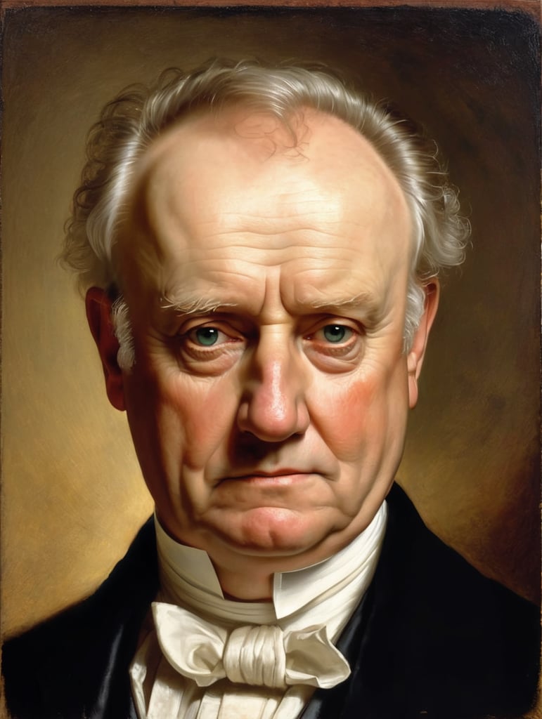 Portrait of James Buchanan by Rembrandt Harmenszoon van Rijn, sad face, America, so sorry