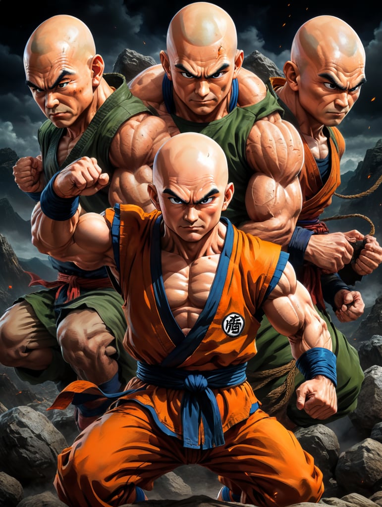 Krillin is a bald martial artist and one of Goku's best friends and classmates, Dragon Ball