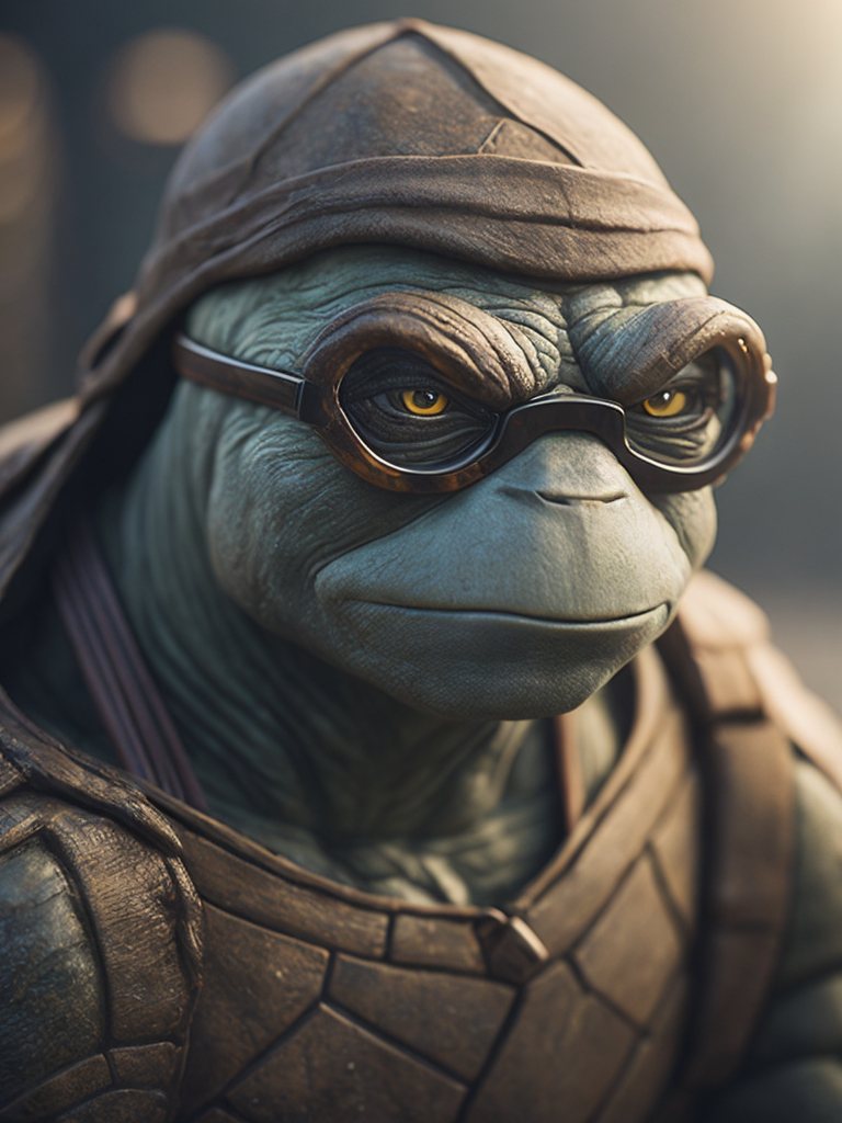 teenage mutant ninja turtles with wrinkles and glasses