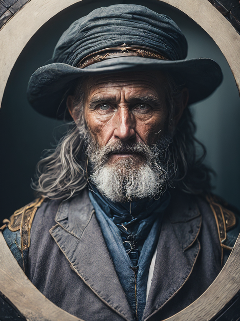 a wet plate photograph of a grizzled old sea captain