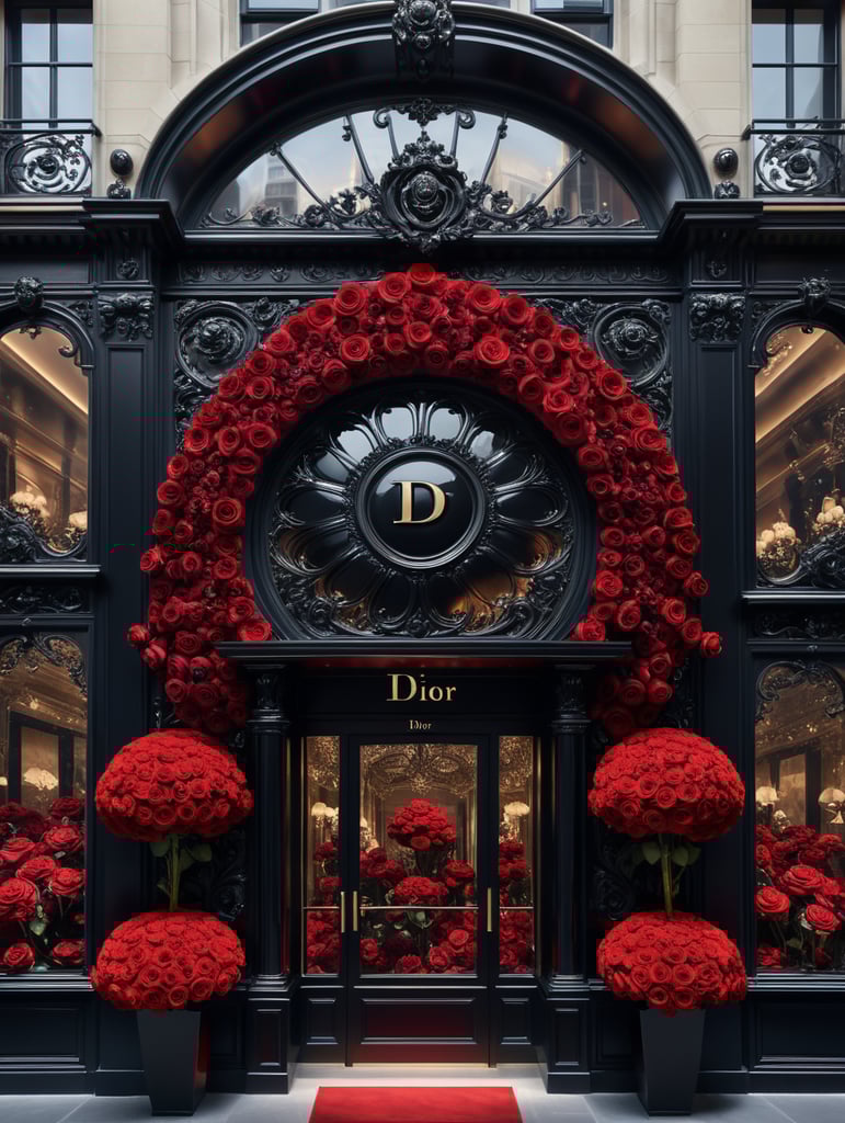Dior flagship store in London to be covered in red and black roses around the store