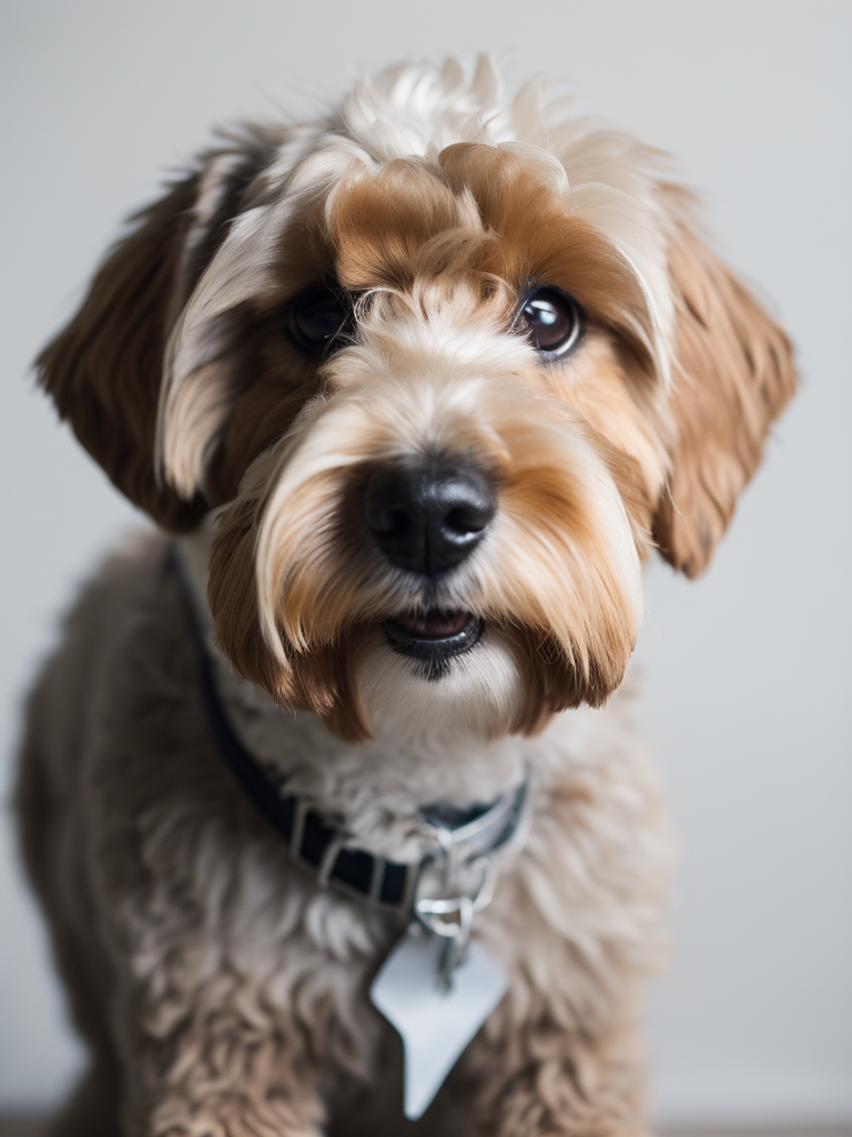 ack Russell Terrier is a small-sized breed of dog that originated in England during the 19th century. smiling on whithe background (limbo white) (((white background))) smiling (((smiling))) (((happy)) (((australian labradoodle))) australian labradoodle