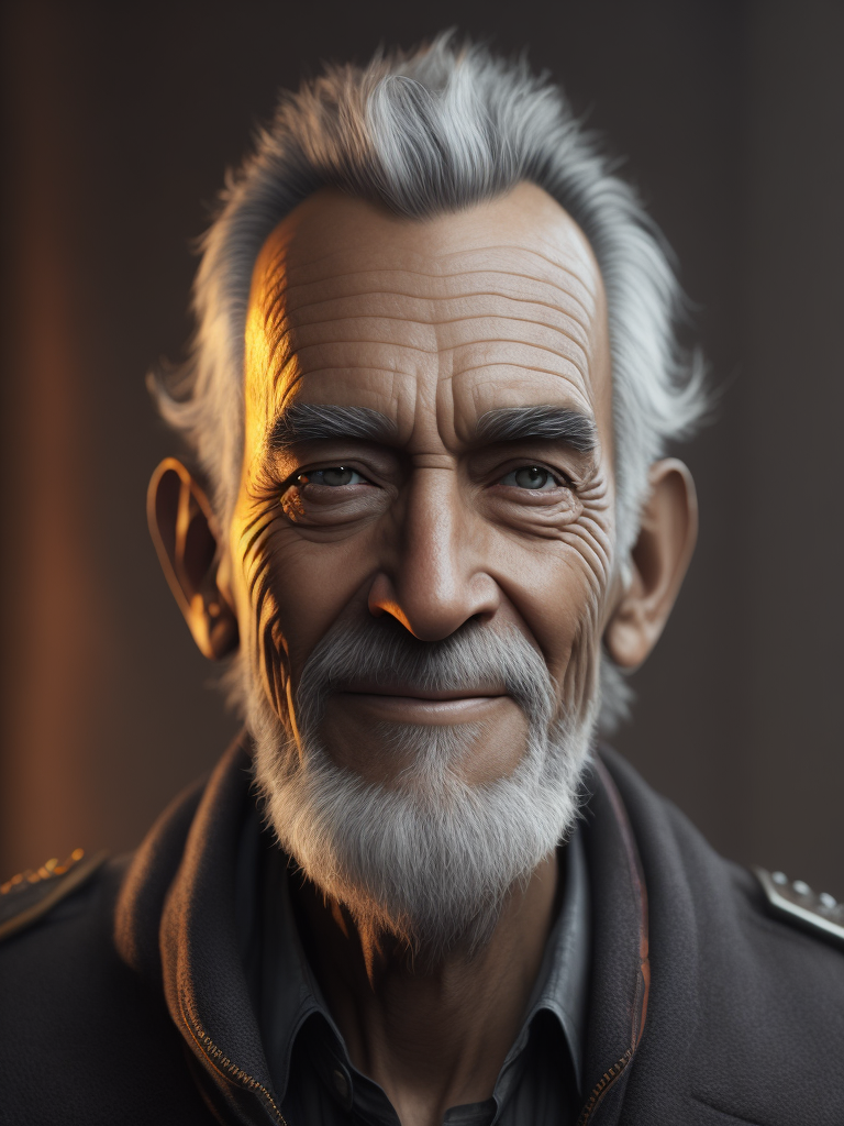 gray-haired smiled old man