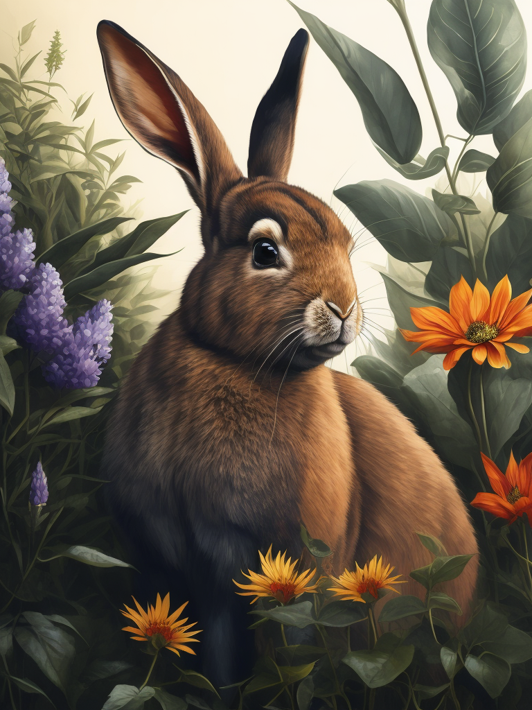 watercolor art rabbit floral design nature inspired art wildlife artwork animal themed painting watercolor masterpiece botanical illustration rabbit in floral setting artistic wildlife depiction