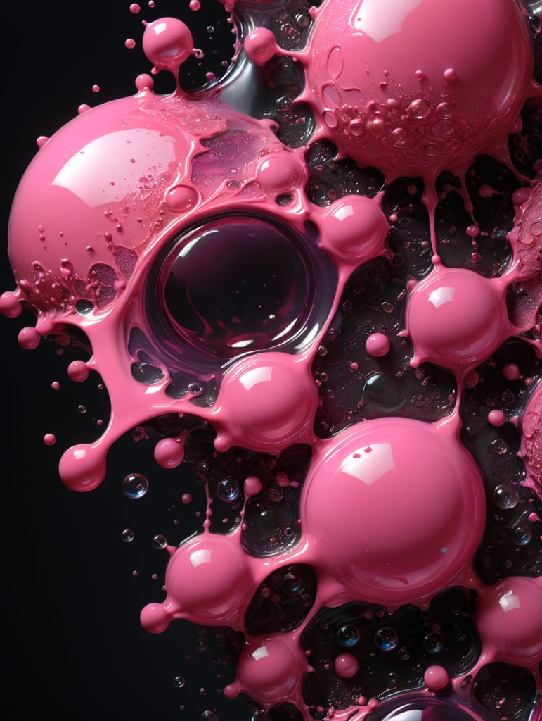 concept of human, liquid, melted wax, bubbles, abstract, everything pink