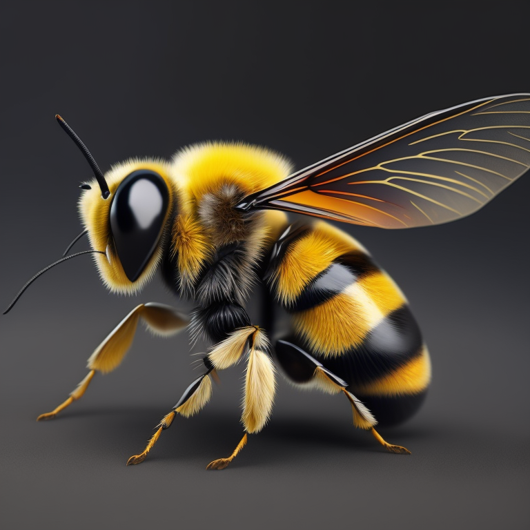 isolated bee with wings made of petals