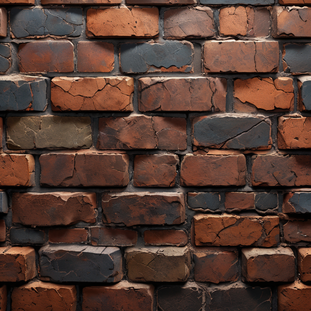 Cracked Brown brick texture, seamless