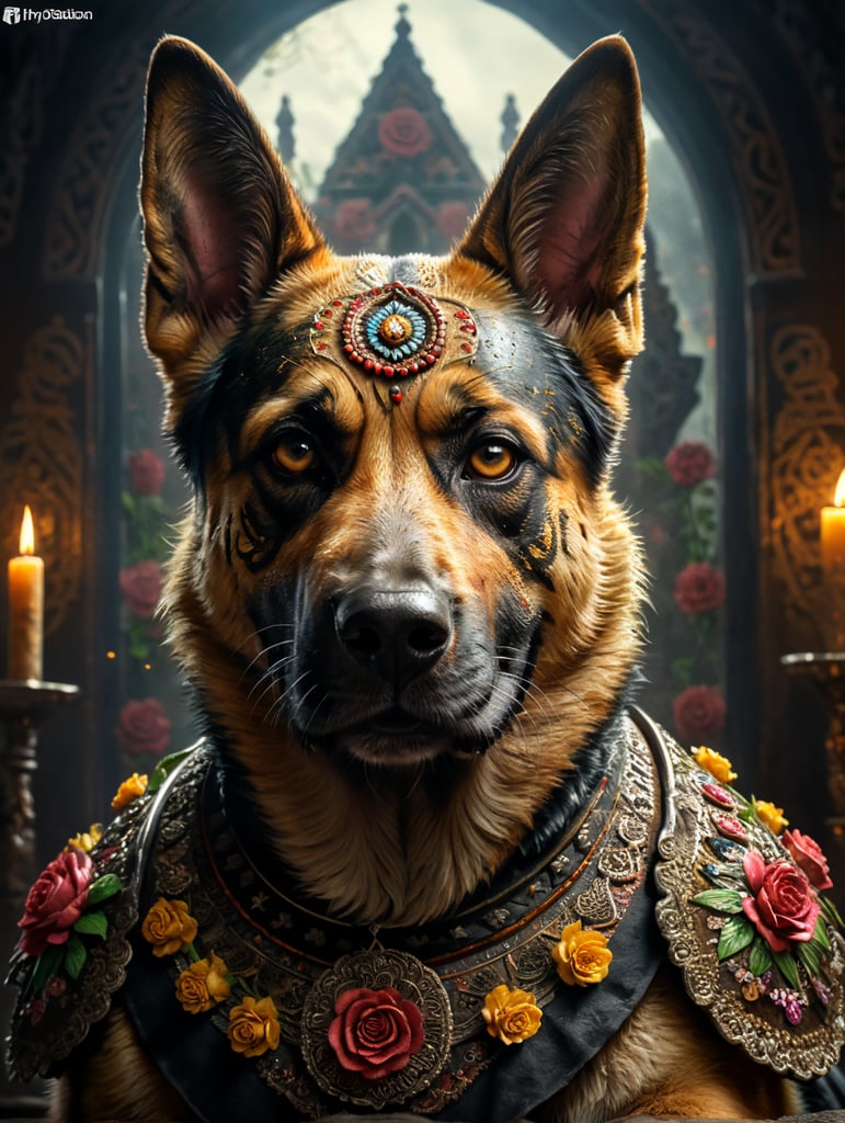 Day of the dead German shepherd