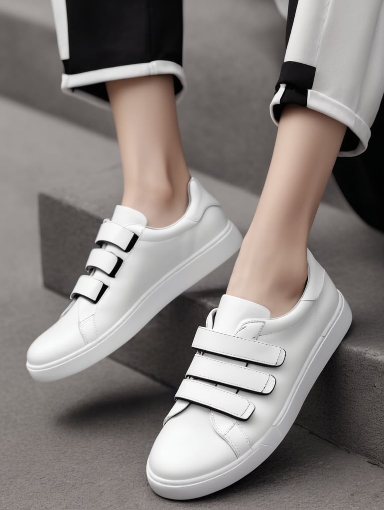 white shoes with velcro casual style