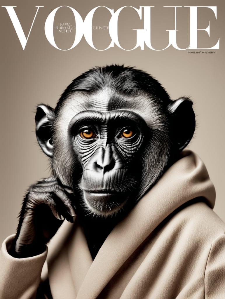 A monkey on the cover of vogue