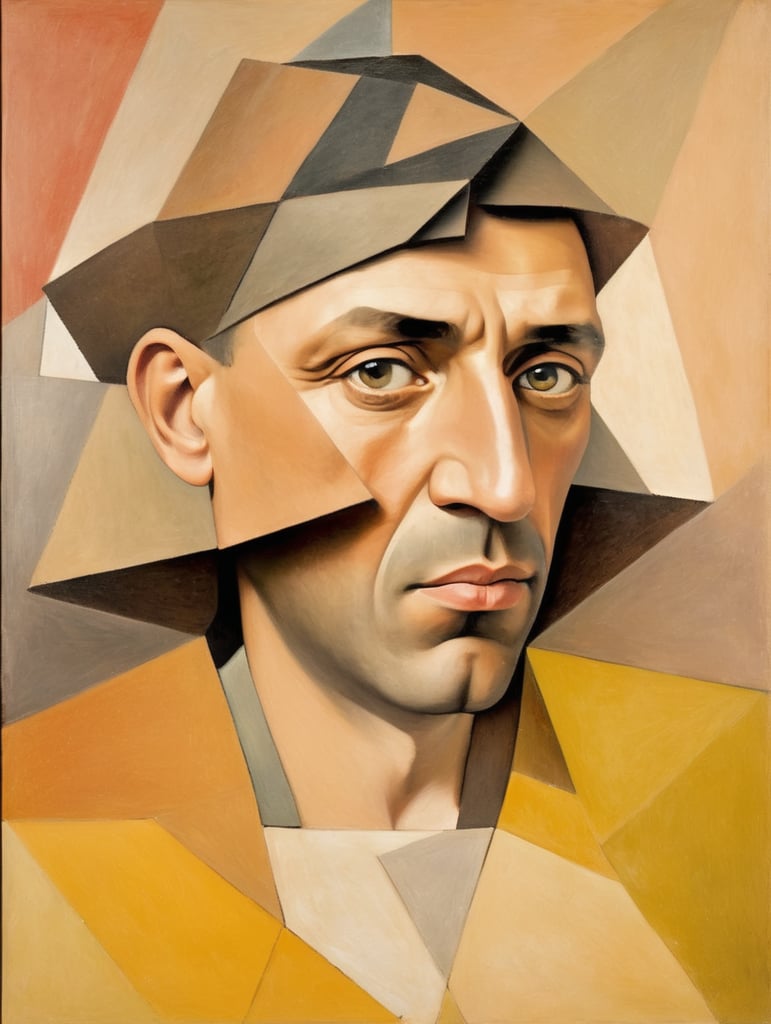 self-portrait pf Pablo Picasso, Cubism