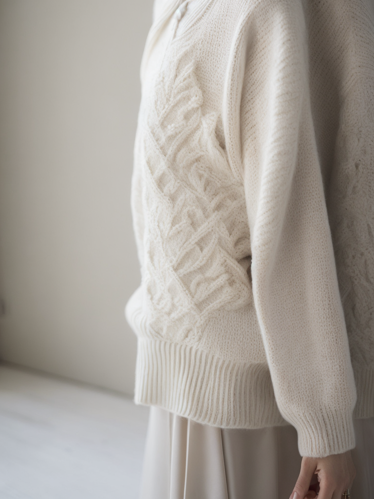 White woolen knited sweater