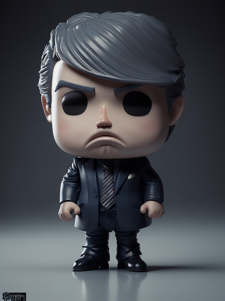 Intricate portrait of 3d render of funko pop of Donald Trump, whole wide shot
