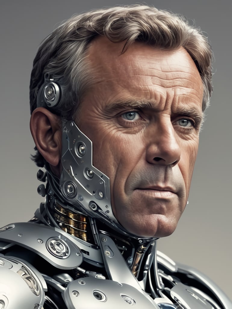 humanoid metallic cyborg Man Robert F. Kennedy Jr.