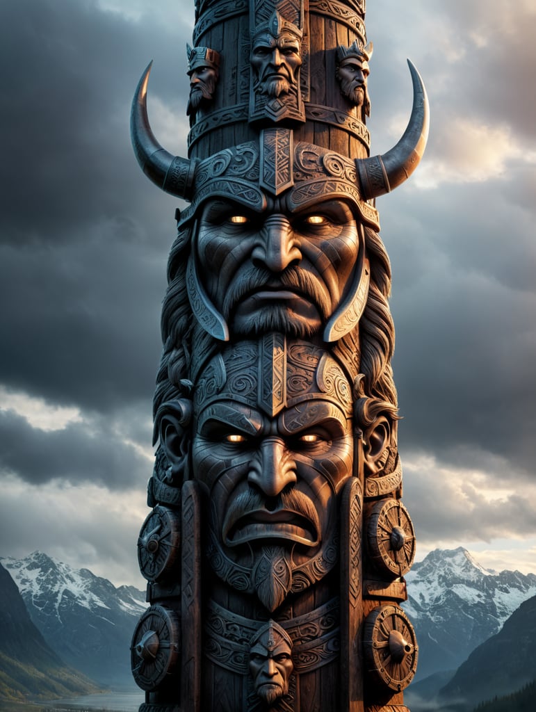 viking totem pole