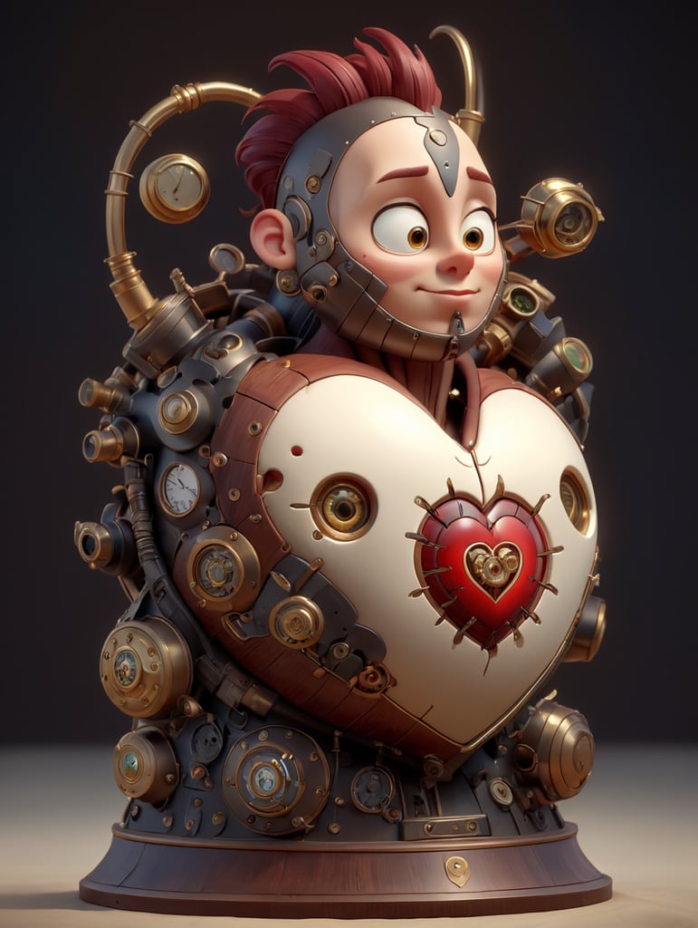 human heart made by a skilled craftsman in medieval steampunk style