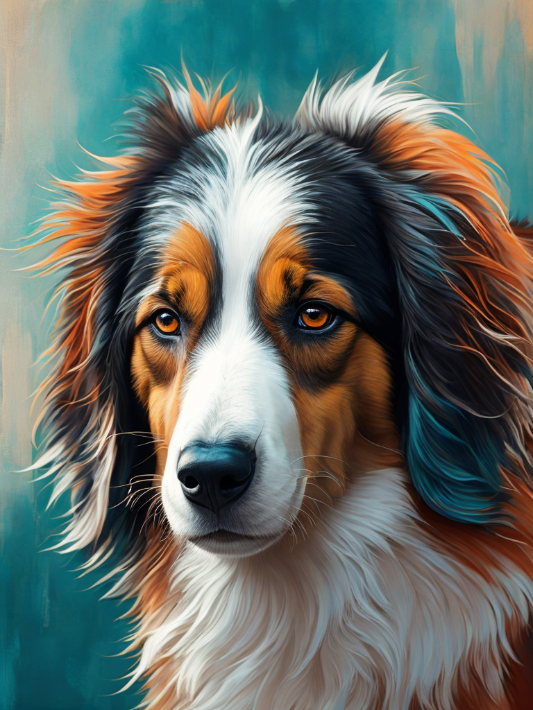 australian shepherd, Pablo Picasso style