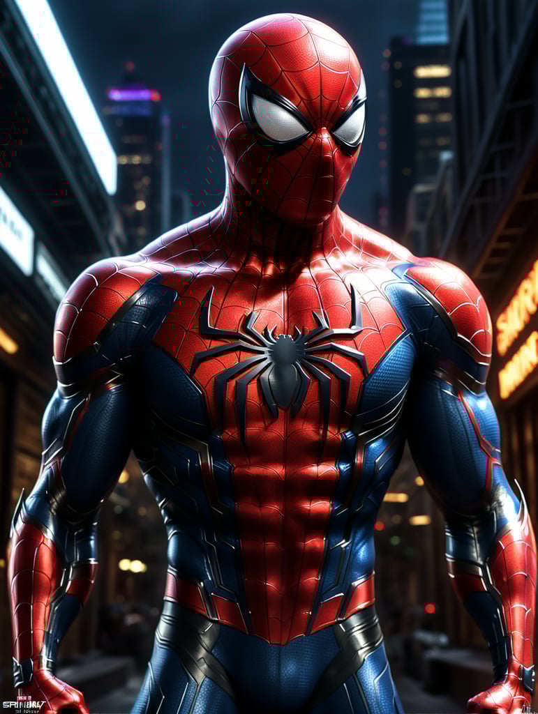 Spiderman upgraded by future technology