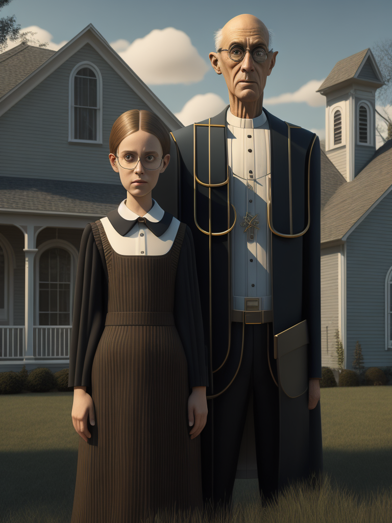 American Gothic Grant Wood, real life