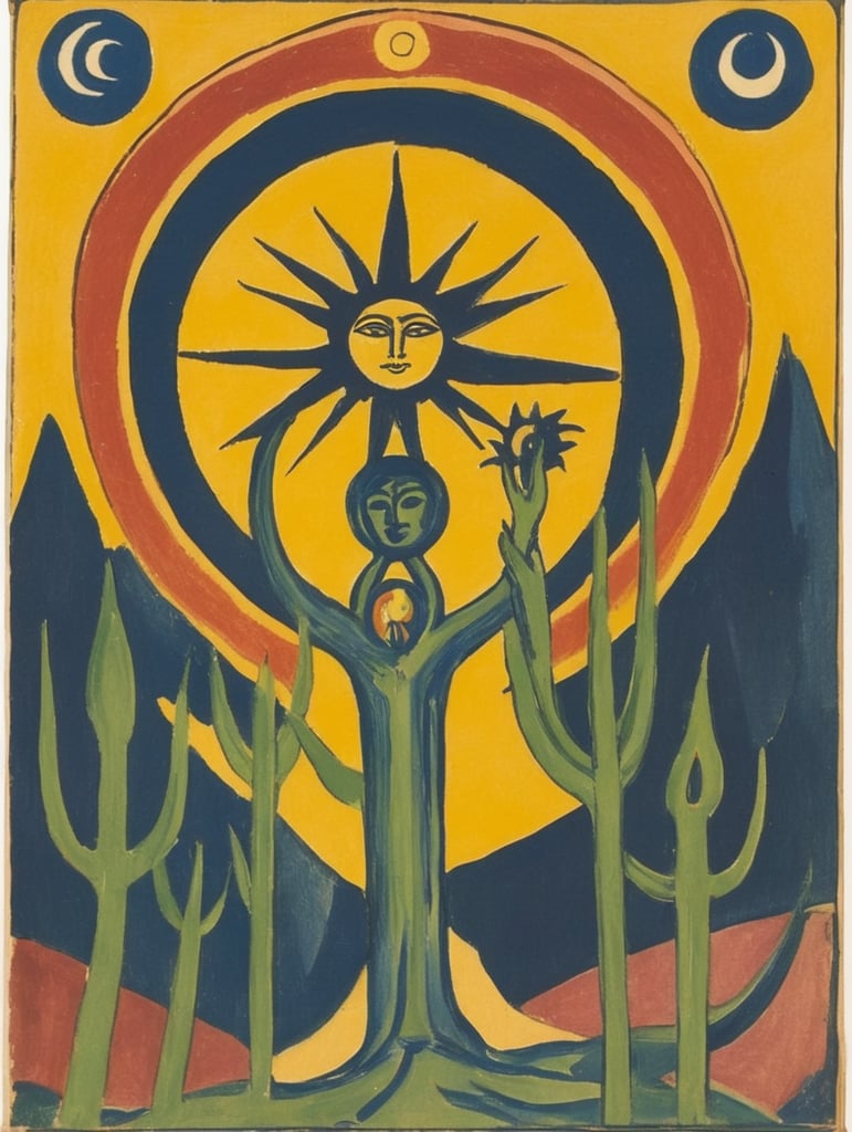 Ernst Ludwig Kirchner, painting, representation of the Sun, tarot card, Israel