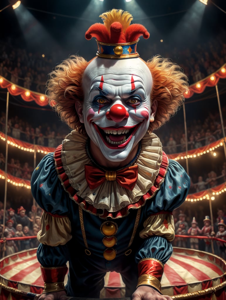 a cute clown in a circus ring