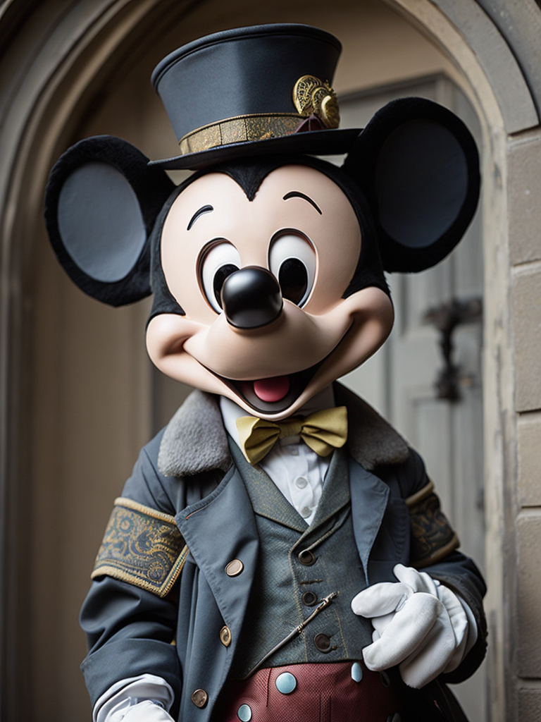 Portrait of Mickey Mouse in steampunk style. psychedelic, trippy, extremely detailed vibrant, cinematic lights, hyper realistic, hyper detailed, Sony Alpha α7, photorealistic