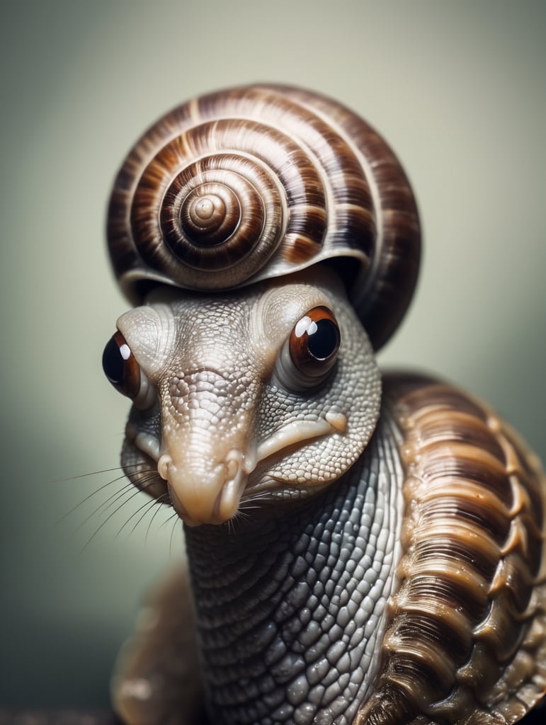 Glam metal snail portrait